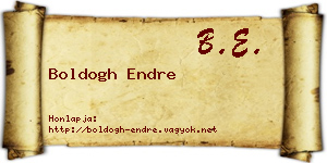 Boldogh Endre névjegykártya